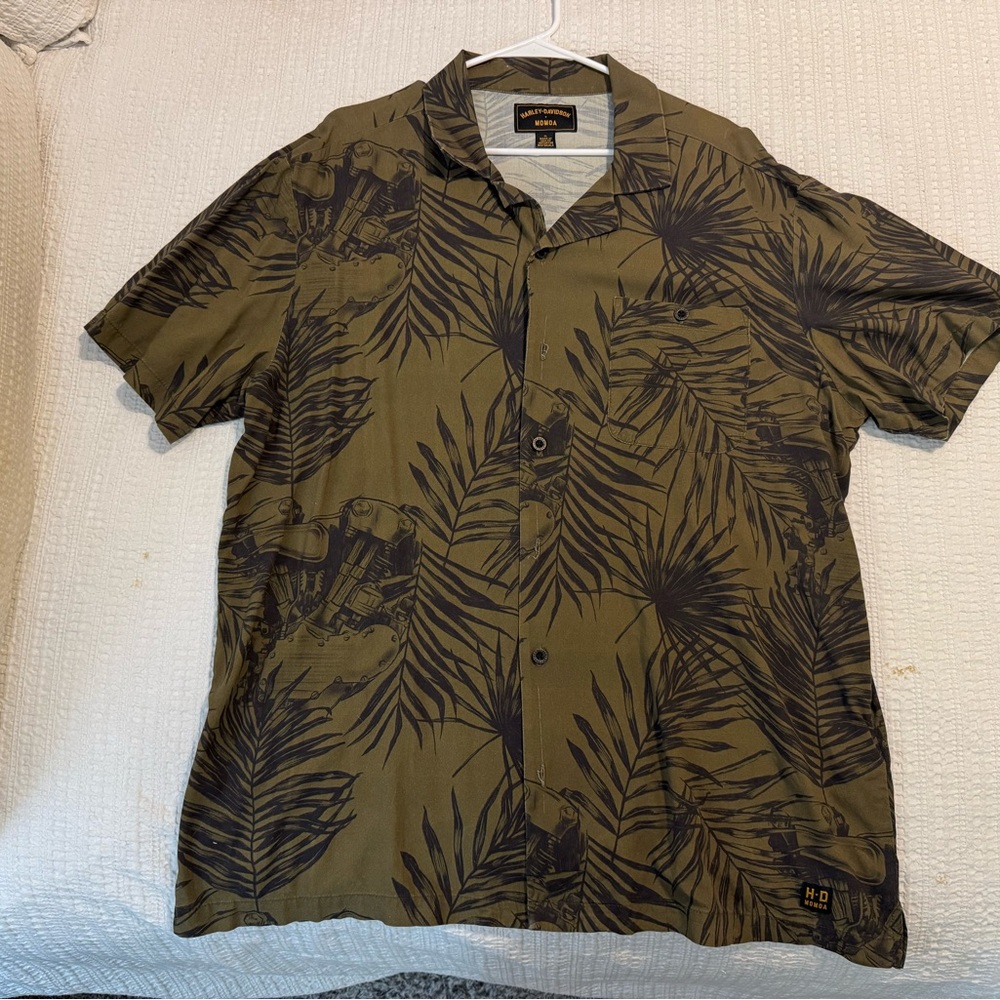 Harley-Davidson x Momoa Collab Green Men's Shirt Size XL
